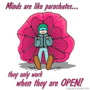 Minds are like parachutes